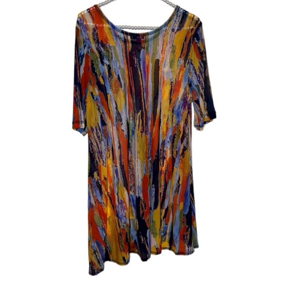 Max & Rina Abstract Watercolor Sheer Top/Bathing Suit Cover=up  XL - Picture 1 of 5